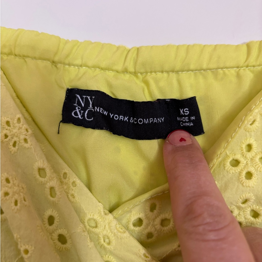New York & Company Lemon Maxi Dress. Spaghetti Straps. Size XS. - Picture 3 of 5
